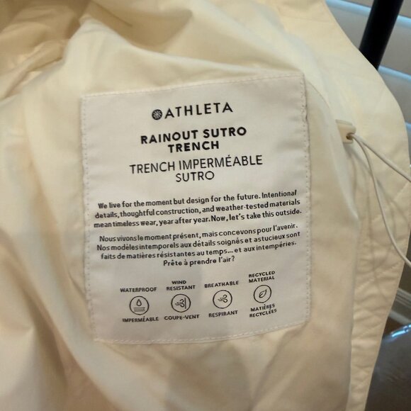 Athleta Sutro Rain Out Trench, Size L, Very Good Used Condition - Picture 4 of 6